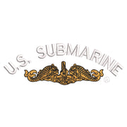 Licensed Golden US Submarine Symbol digitized embroidery design