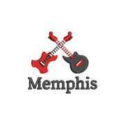 Memphis Guitars digitized embroidery design
