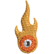 Flaming Billiard Ball digitized embroidery design