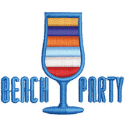 Beach Party Logo digitized embroidery design