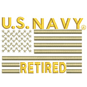 Licensed US Navy Retired Flag digitized embroidery design