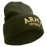 Army Veteran Letters Embroidered 12 Inch Long Knitted Beanie