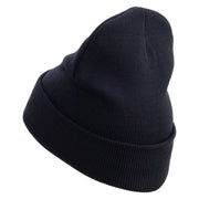 Racing Championship Embroidered 12 Inch Long Knitted Beanie - Navy OSFM