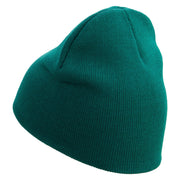 Moto Race Embroidered 8 Inch Short Beanie - Dk-Green OSFM