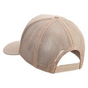 Organic Food Embroidered Solid Cotton Twill 5 panel Mesh Back Cap - Khaki OSFM