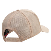 Organic Food Embroidered Solid Cotton Twill 5 panel Mesh Back Cap - Khaki OSFM