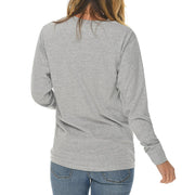 Trippy Mushroom Embroidered Unisex Lane Seven Ring Spun Cotton Premium Long Sleeve T-shirt - Heather-Grey XS