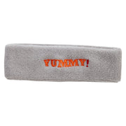 Yummy Embroidered Head Bands Terry - Lt-Grey OSFM
