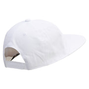 Pirate Skull Vessel Logo Embroidered Unconstructed high profile Cotton Flat Bill Cap - White OSFM