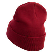 Japanese Food Embroidered 12 Inch Long Knitted Beanie - Maroon OSFM