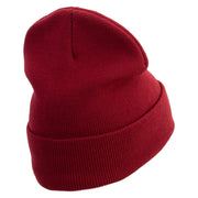 Japanese Food Embroidered 12 Inch Long Knitted Beanie - Maroon OSFM