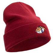 Japanese Food Embroidered 12 Inch Long Knitted Beanie - Maroon OSFM
