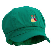 Italian Cuisine Sauce Embroidered Cotton Elastic Newsboy Cap - Lime OSFM