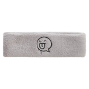 Teasing Face Embroidered Head Band Terry - Lt-Grey OSFM