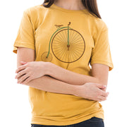 Retro High Wheel Bike Graphic Design Unisex Ring Spun Cotton Vintage Short Sleeve Crewneck Tee Shirt