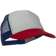 Two Tone Polyester 5 Panel Foam Front Mesh Back Cap