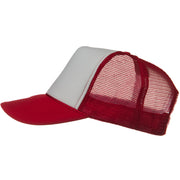 Two Tone Polyester 5 Panel Foam Front Mesh Back Cap