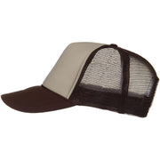 Two Tone Polyester 5 Panel Foam Front Mesh Back Cap