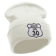 Route US 30 Embroidered 12 Inch Long Knitted Beanie