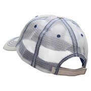 Horse Head Embroidered Frayed Mesh Cap