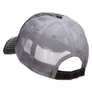 Horse Head Embroidered Frayed Mesh Cap