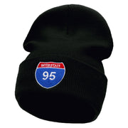 Interstate 95 Sign Embroidered 12 Inch Long Knitted Beanie