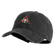 Skull and Arcane Eye Embroidered Washed Cotton Twill Cap - Black OSFM