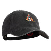 Skull and Arcane Eye Embroidered Washed Cotton Twill Cap - Black OSFM