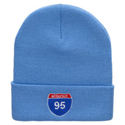 Interstate 95 Sign Embroidered 12 Inch Long Knitted Beanie