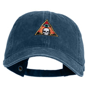 Skull and Arcane Eye Embroidered Washed Cotton Twill Cap - Navy OSFM