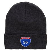 Interstate 95 Sign Embroidered 12 Inch Long Knitted Beanie