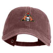Skull and Arcane Eye Embroidered Washed Cotton Twill Cap - Maroon OSFM