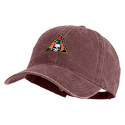 Skull and Arcane Eye Embroidered Washed Cotton Twill Cap - Maroon OSFM