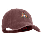 Skull and Arcane Eye Embroidered Washed Cotton Twill Cap - Maroon OSFM