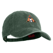Skull and Arcane Eye Embroidered Washed Cotton Twill Cap - Dark Green OSFM