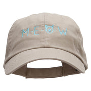 Meow Embroidered Low Profile Dyed Cotton Twill Cap