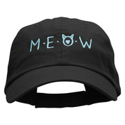 Meow Embroidered Low Profile Dyed Cotton Twill Cap