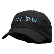 Meow Embroidered Low Profile Dyed Cotton Twill Cap