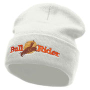 Bull Rider Embroidered 12 Inch Long Knitted Beanie