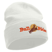 Bull Rider Embroidered 12 Inch Long Knitted Beanie