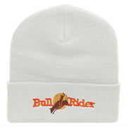 Bull Rider Embroidered 12 Inch Long Knitted Beanie