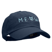 Meow Embroidered Low Profile Dyed Cotton Twill Cap