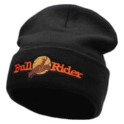 Bull Rider Embroidered 12 Inch Long Knitted Beanie