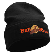 Bull Rider Embroidered 12 Inch Long Knitted Beanie