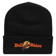 Bull Rider Embroidered 12 Inch Long Knitted Beanie