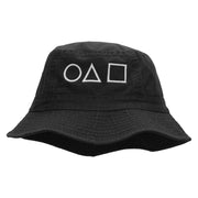 Circle Triangle Square Symbol Embroidered Bucket Hat