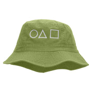 Circle Triangle Square Symbol Embroidered Bucket Hat