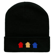 Monopoly Houses Embroidered 12 inch Acrylic Cuffed Long Beanie