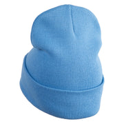 Gravity Dipper Pine Tree Embroidered 12" Long Kitted Beanie - Sky Blue OSFM