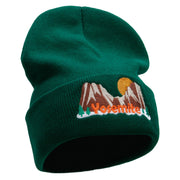 Yosemite Sunrise Embroidered 12 Inch Long Knitted Beanie